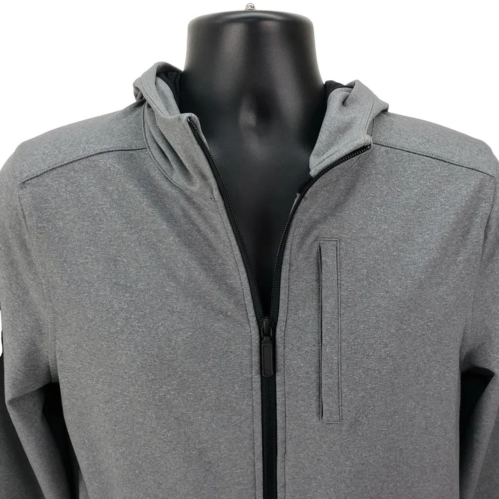 Spyder Full Zip Jacket Men's Small Gray Performance Hooded Athletic Outdoor Coat